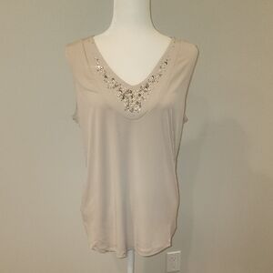 Elegant Beige Sleeveless Top